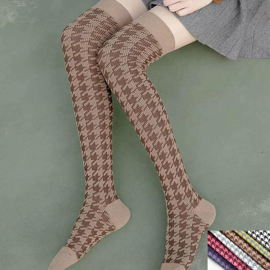 Autumn and Winter Knee Socks Thin Socks Korean College Wind High Tube Pile Hose Leg Warmers Striped