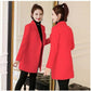 Women Coat Ladies Casual Wool & Blend Solid Color Turn-down Collar Warm Top Mujer Streetwear Outwear
