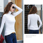 Fashion Women's Pullover Winter High Neck Women's Bottoming Shirt Long-sleeved Solid Color Slim Women's Cotton Top