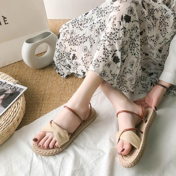 Summer Fashion Flat Sandals and Slippers Simple Versatile Casual Lazy Shoes Outdoor Beach Sandals