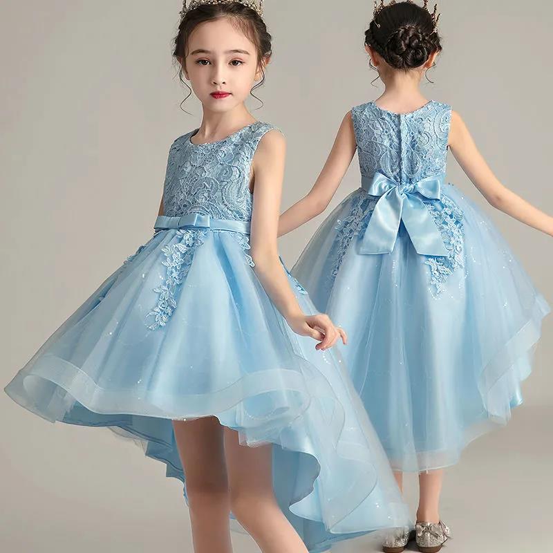 Girls Dress Princess Dress Tail Tutu Dress Spring and Summer Little Girl Catwalk Piano Host Performance Costume