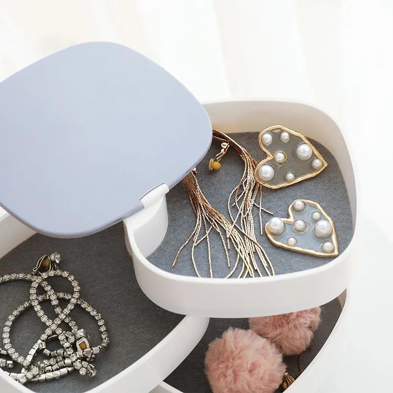 Jewelry Box Portable Storage Organizer Earring Holder Zipper Women Jewelry Display Travel Case