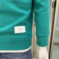 Solid Color Labeling Waffle Round Neck Pullover Loose Version Casual Sweater Men's Long-sleeved Top