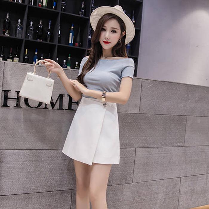 Women High-waist Chiffon Skirt Anti-light Students Thin Mini A-line Skirts Bag Hip Skirt