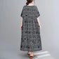 Spring and Summer Women's Skirt Literary Retro Loose Large Size Short-sleeved Women's Dress Skirt