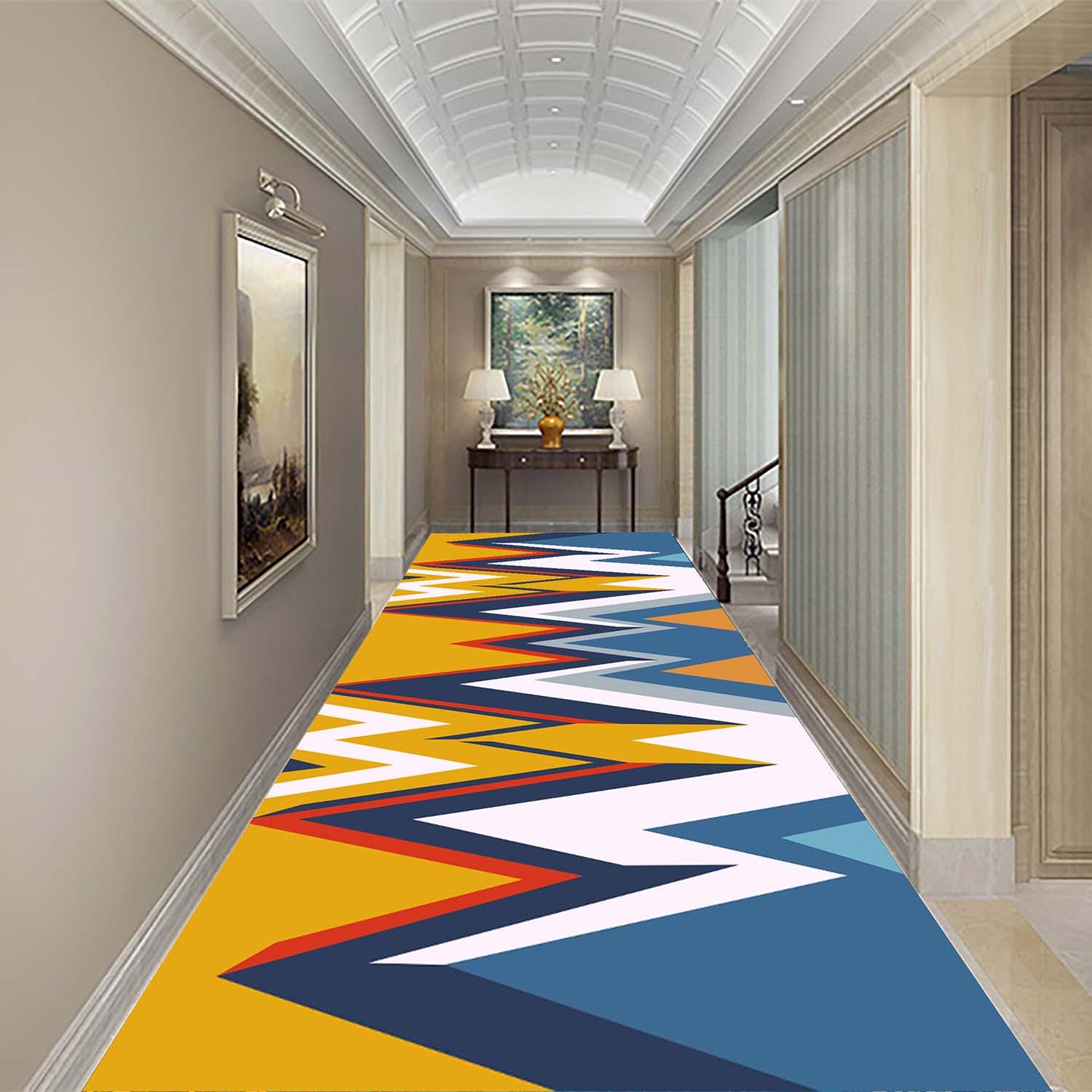 Summer Style Long Lobby Carpet Fresh Green Grass Pattern Stairway Hallway Home Corridor Carpet Aisle Party Wedding Red Area Rugs