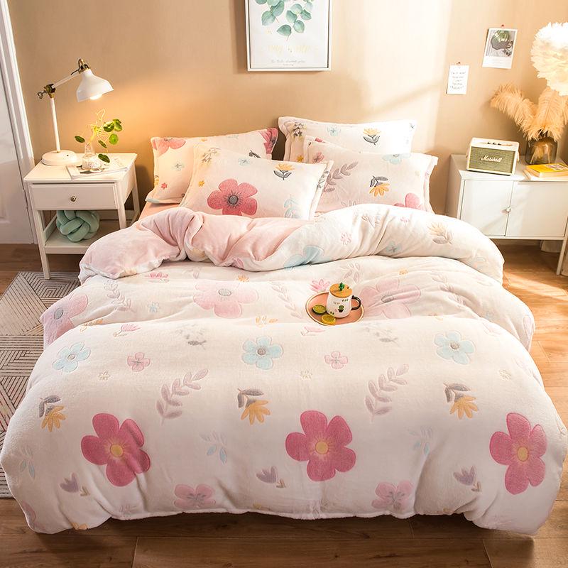 WTEMPO Bedding Set Winter Plush Duvet Cover Sheet Bed Cover Queen King Size Beddings for Family