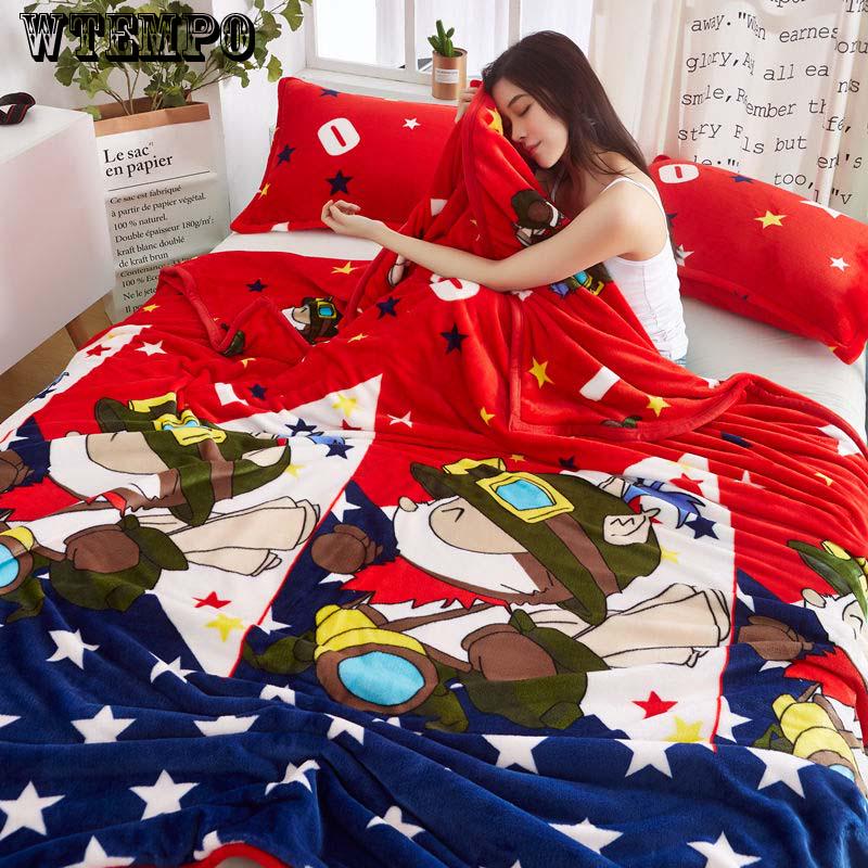 1pc Coral Fleece Blanket Flannel Blanket Blanket Thickening Student Single Bed Single Air-conditioned Towel Quilt