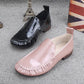 Women's Shallow Mouth Casual Shoes Peas Shoes Round Toe Flat Spring and Autumn Single Shoes British Style Leather Shoes Lazy Pedal Shoes