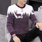 Fashion Long-sleeved Stretch Top Men's Sweater Pullover Low-neck Casual Jacket for Fall/winter