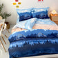 Washed Cotton Gradient Blending Bed Linen Quilt Cover Bedding Single Double Student Dormitory Pure Cotton Solid Color 4-piece Set