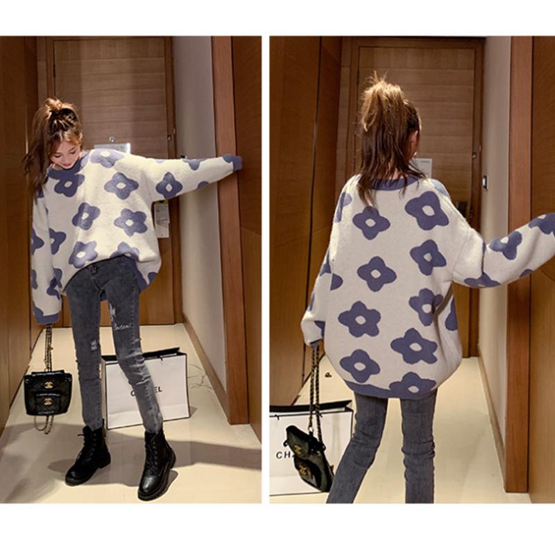 Pofulove Loose Winter Knitted  Sweater Womentops Long Sleeves Winter Chic Outerwear Undershirt