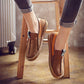 Women Comfortable Shoes Round Toe Casual Pattern Lady Flats Wide Shallow Slip-on Tendon Sole Shoes