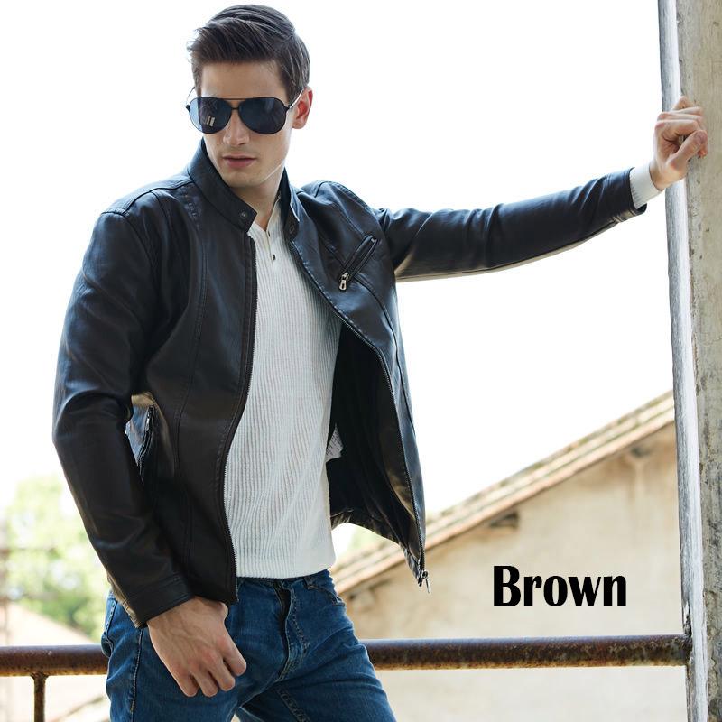 Men's PU Jackets Coats Autumn Winter Motorcycle Biker Leather Jacket Men Clothes Coats M-3X