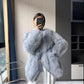 Fur Coat Winter Ladies Retro Fashion V-neck Waist Thickened Warm Mid-length Fur All-in-one Plush Jacket