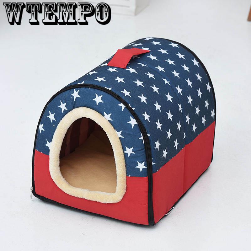 Dog House Comfortable Print Stars Kennel Mat For Pet Puppy Top Quality Foldable Cat Sleeping Bed