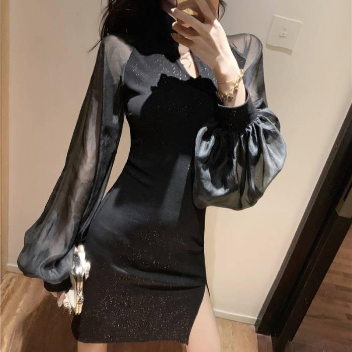 Women's Dress Women Long Sleeves Party Evening Club Mini Dress For Women