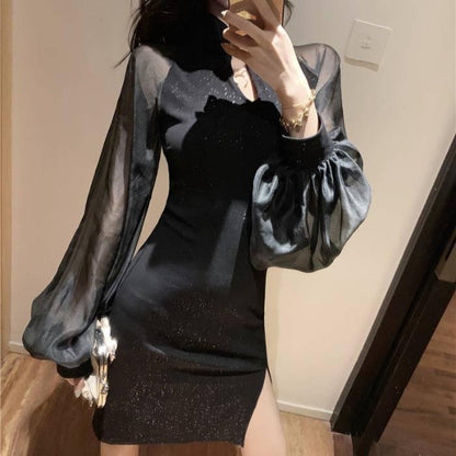 Women's Dress Women Long Sleeves Party Evening Club Mini Dress For Women