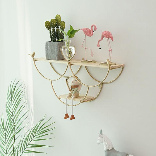 Fashion Rack Free Punching Creative Simple Nordic Style Wall Hanging Decoration Living Room Bedroom Room Layout Decoration Rack
