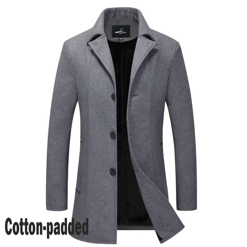 Men's Jacket Wool Long Coat Men Casual Warm Business Casual Overcoat Mens Woolen Jackets Parka Male