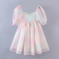 Sweet Women Tie Dye Princess Dresses Summer Multicolor A-line Puff Short Organza Ball Gown Dress