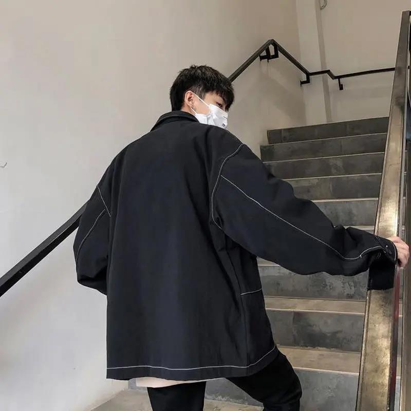 Workwear Jacket Men's Fashion Trend Retro Loose Comfortable Jacket Youth Korean Style Stand-up Collar Clothes