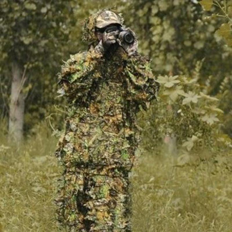 Hunting Clothes 3D Maple Leaf Bionic Ghillie Suits Yowie Sniper Birdwatch  Camouflage Clothing Jacket and Pants