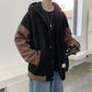 Plus Fleece Sweater Men's Trend Hooded Cardigan Fashion Jacket Thick Top Clothes Loose Warm Autumn and Winter Models