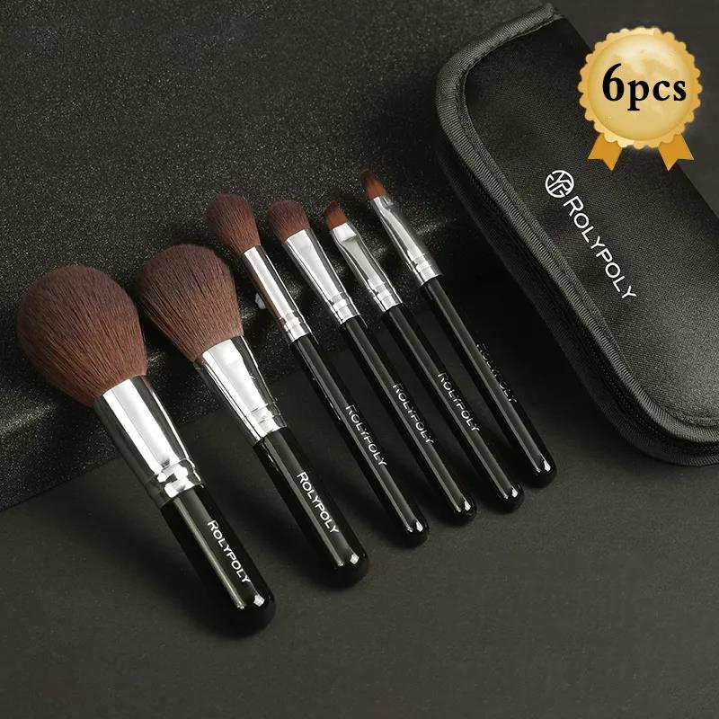 6pcs Mini Makeup Brush Set Full Soft Hair Portable Eye Beginner Makeup Set