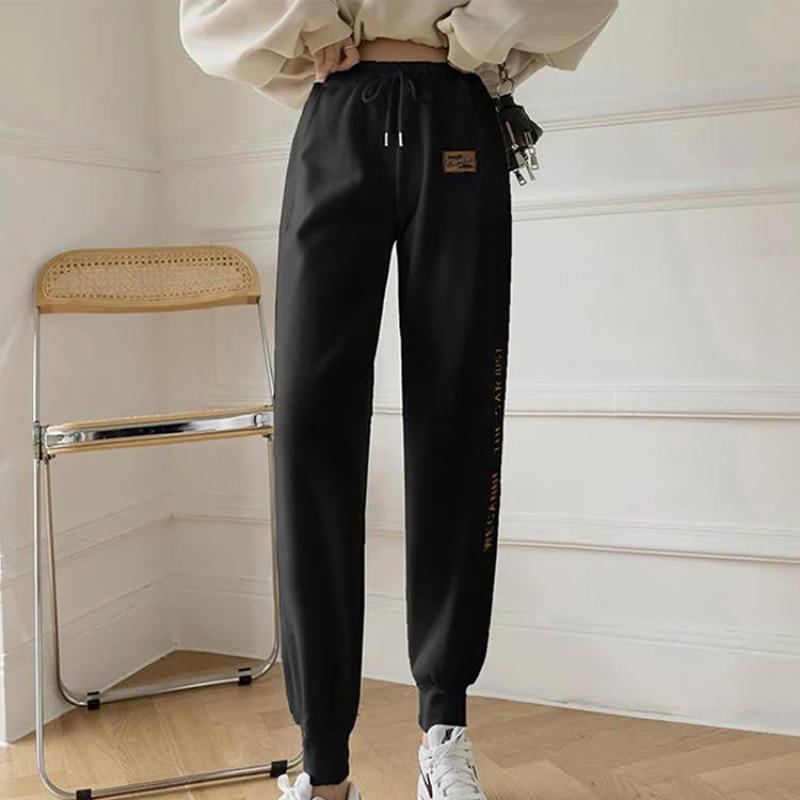 Cotton Drawstring Sweatpants Women Korean Loose Spring and Summer High-waist All-match Casual Trendy Pants