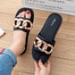 Slippers Women Summer Outing Fashion Gold Chain Sandals and Slippers Outer Wear Western Style Thick Soles