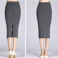 Autumn Winter Sexy Knit Bodycon Skirt for Women OL Stytle Ladies Split Elastic Long Pencil Skirt
