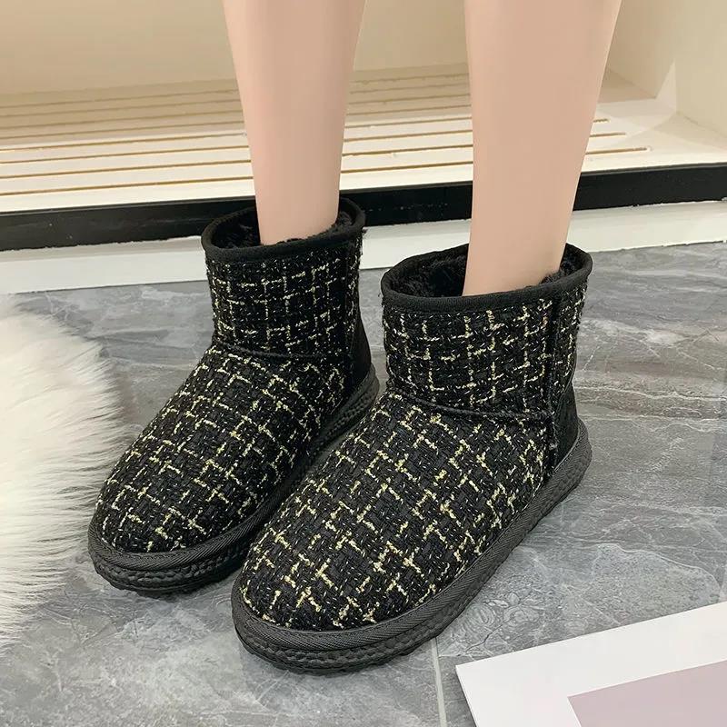 Anti-ski Boots Women Winter Plus Velvet Thick Warm Cotton Shoes Short Short Boots Women