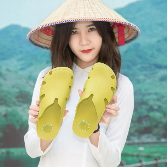 Women's Vietnamese Natural Rubber Slippers Women's Baotou Retro Beach Casual Breathable Non-slip Latex Sandals
