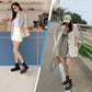 Net Red British Style Hollowed Out Increased Martin Boots Women's Summer Thin Short Boots Trendy All-match Breathable Sandals