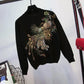 Women's Casual Sports Suit Two-piece Pants Spring and Autumn Embroidery Sequins Velvet Plus Size