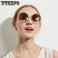 WTEMPO Gear Round Retro Metal Sunglasses Women Exquisite Pop Glasses