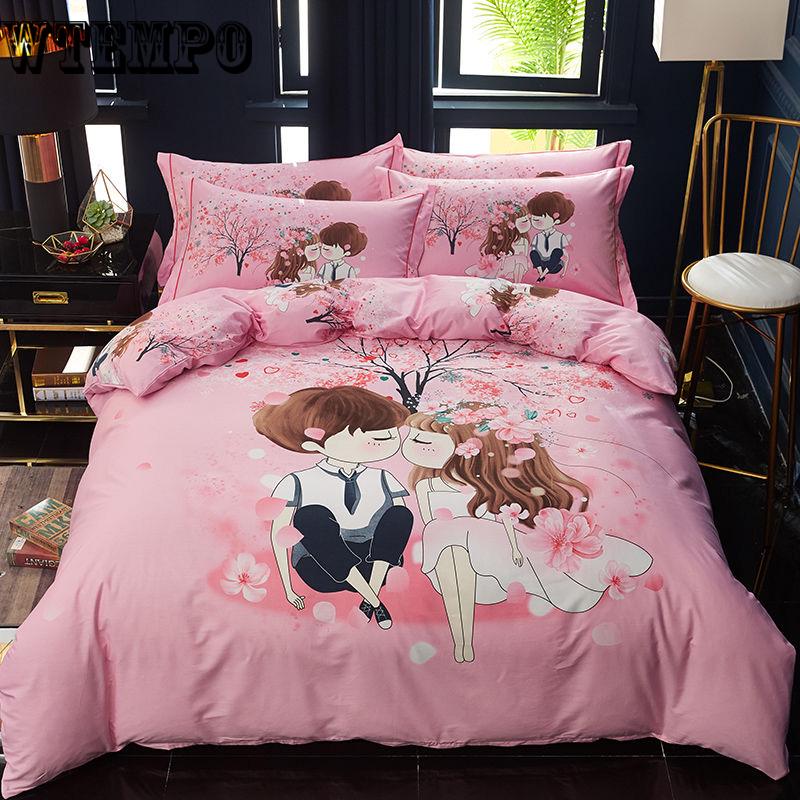 Cotton Satin Bedding Set Comforter Bedding Set Duvet Cover Bed Sheet Pillow Quilt Cover