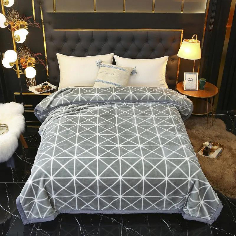 Winter Blankets Thickened Double Raschel Blankets Single Double Blankets To Keep Warm Student Dormitory Single Double Blankets