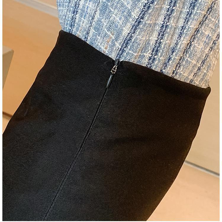 Women Black Sexy Tight A-line Irregular Skirt Paste Drill High Waist Hip Skirt Zipper Club Casual Home Office