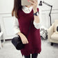 Spring and Autumn Knitted Loose Vest Skirt Round Neck Mid-length Casual Suspender Skirt Fashion Simple Female Vest Skirt