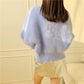Women's Coat Cardigan Jacket Spring and Autumn Pearl Knitted Sweet Super Fairy Lantern Sleeve Imitation Mink Fleece Sweater