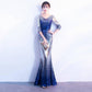 Banquet Evening Dress Skirt Noble Elegant Fishtail Slim Long Ladies Sequins Evening Dress Women