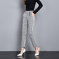 Spring and Summer Plaid Pants Korean Casual Pants Trousers Feet Harem Pants Women Are Thin Straight Loose Large Size Thin Section