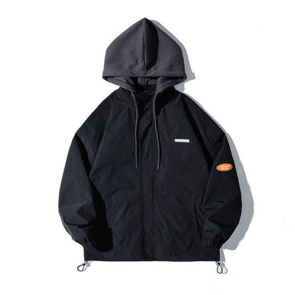 Spring and Autumn Jacket Men's Detachable Hooded Casual Baseball Uniform Youth Jacket Men's Jacket