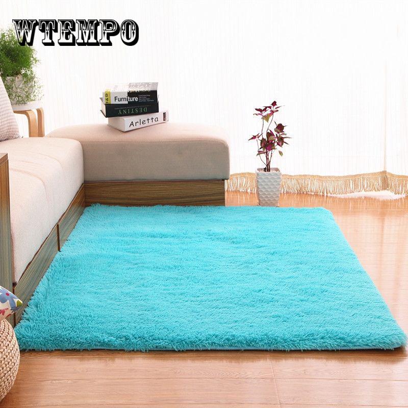 Living Room Carpet European Fluffy Mat Kids Room Rug Bedroom Mat Antiskid Soft Faux Fur Area