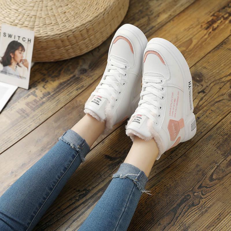 Cotton Shoes Women's Winter Warm Plus Velvet Wild Shoes Student Snow Boots Letters Printed Shoes