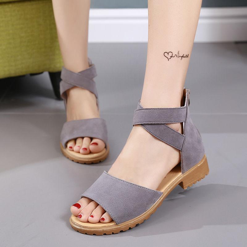 Women Flat Shoes Summer Soft Leather Leisure Ladies Sandals Casual Shoes