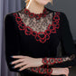 Spring and Autumn Lace Round Neck Bottoming Shirt Women's Long Sleeve Low Neck Top