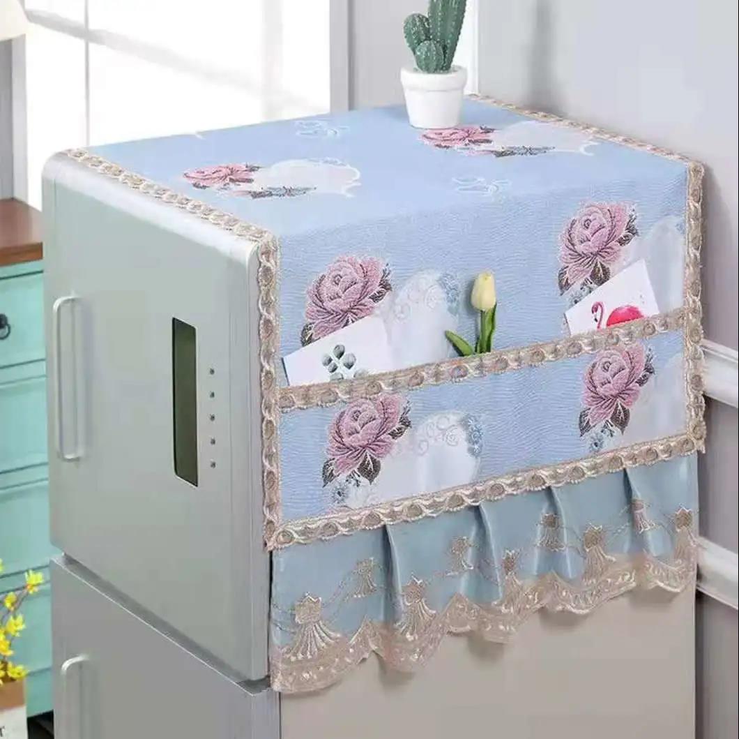 High-grade Lace Refrigerator Cover Dust Cover Single Door Double Door Universal Refrigerator Cover Cloth 55*140cm